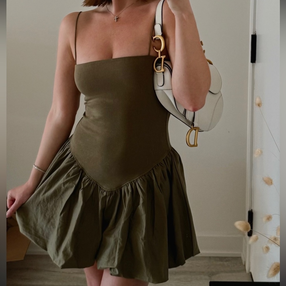 Zara Ribbed Poplin Balloon Dress - Picture 10 of 10